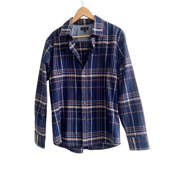 Joe's Jeans Other - Joe's Jeans L71602 Mens Navy Boucle Flannel Button-Down Shirt Size Medium Preppy